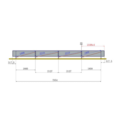 Complete mounting system, concrete structure for 4 photovoltaic solar panels at a 30-degree angle Breckner Germany