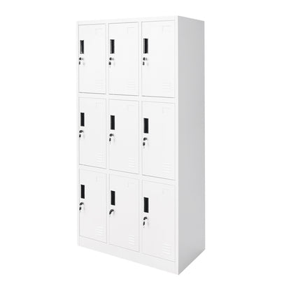 Metal cabinet type locker cushioned 1800x900x450mm 3x3 with 9 secured doors, gray Breckner Germany