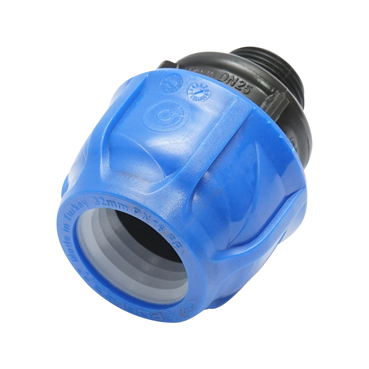 Compression fitting with external thread 32mmx3/4 inch, PN16 for irrigation systems