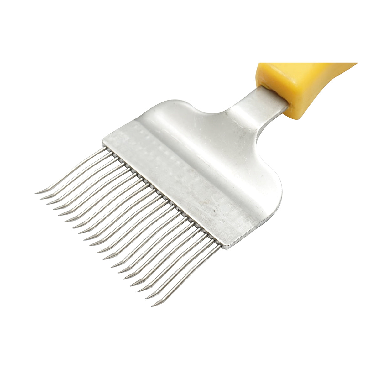 Bee fork for uncapping with bent stainless steel teeth and plastic handle, 210mm