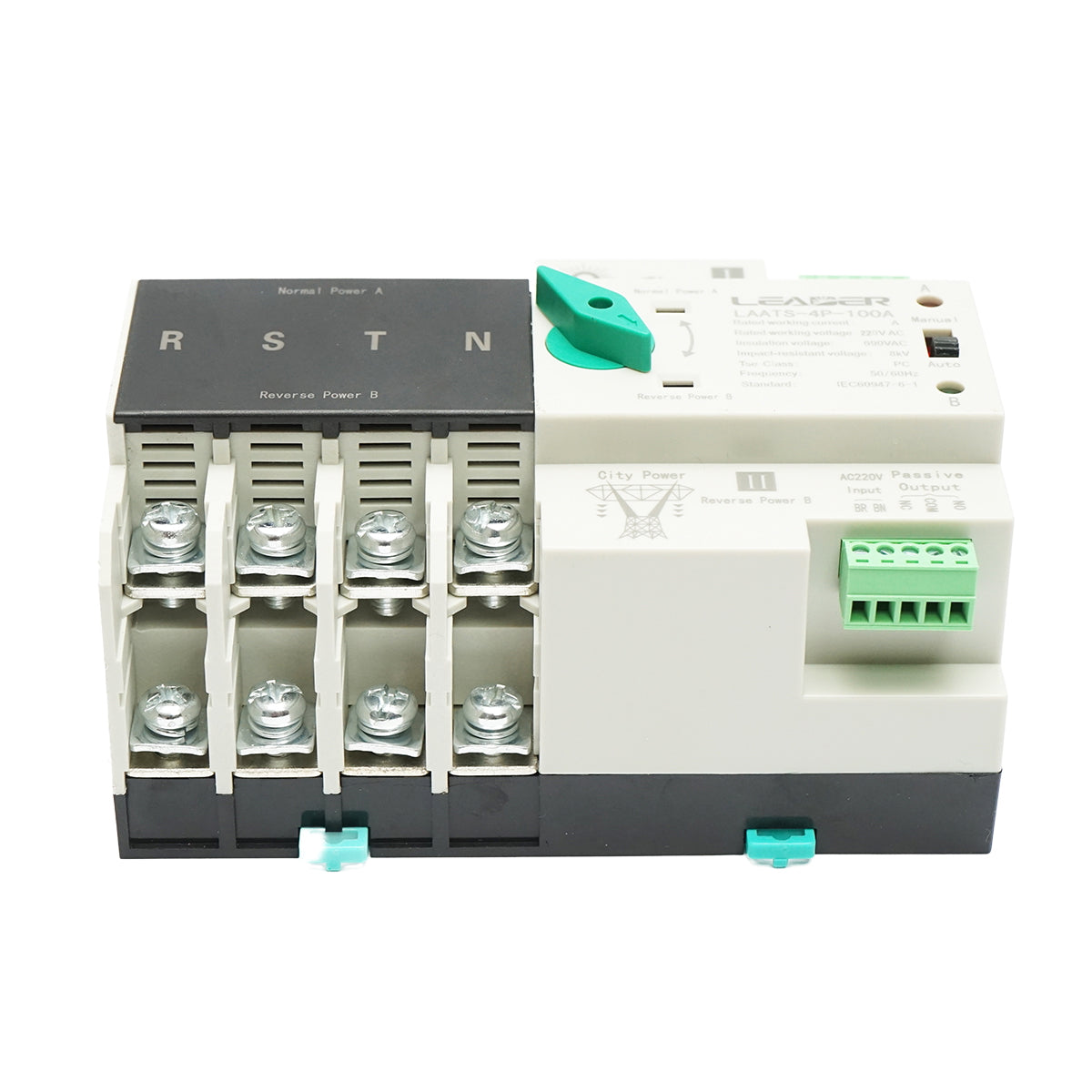 400V Three-phase ATS Switch Dual Power, automatic separator from photovoltaic panels to ATS-4P-63A Leader network