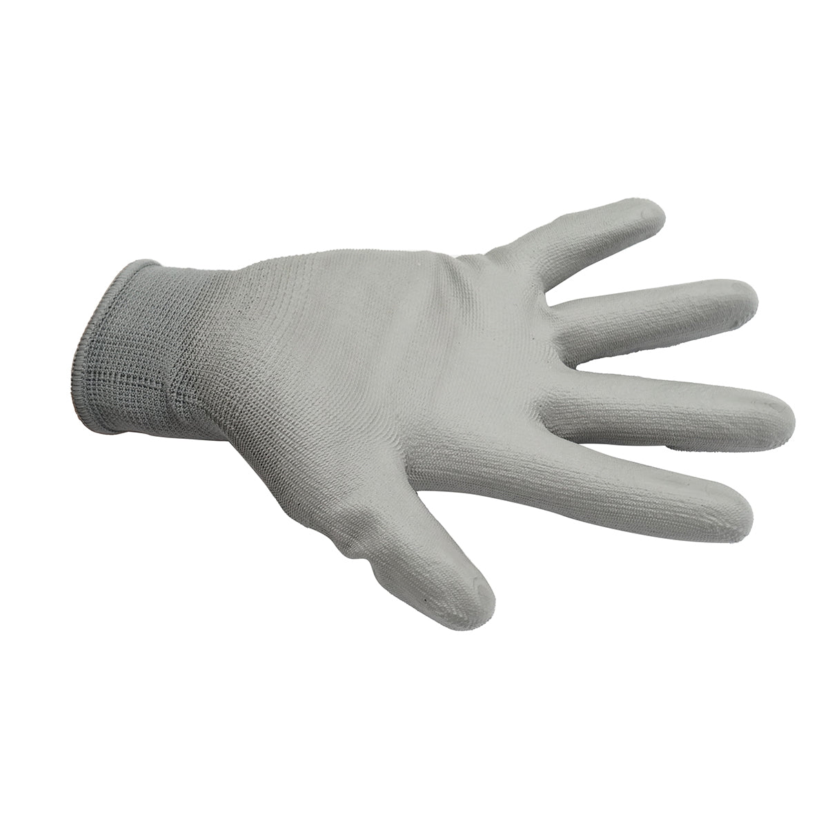 Gray polyester work gloves with PU immersion size 10 Breckner Germany