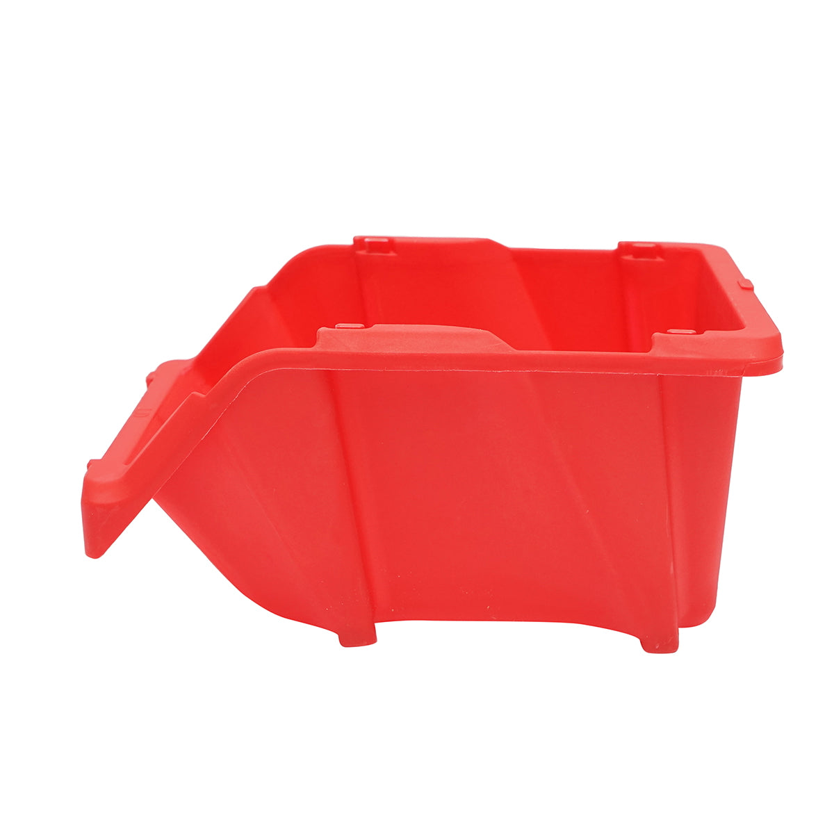 Red plastic storage box 245x155x120mm