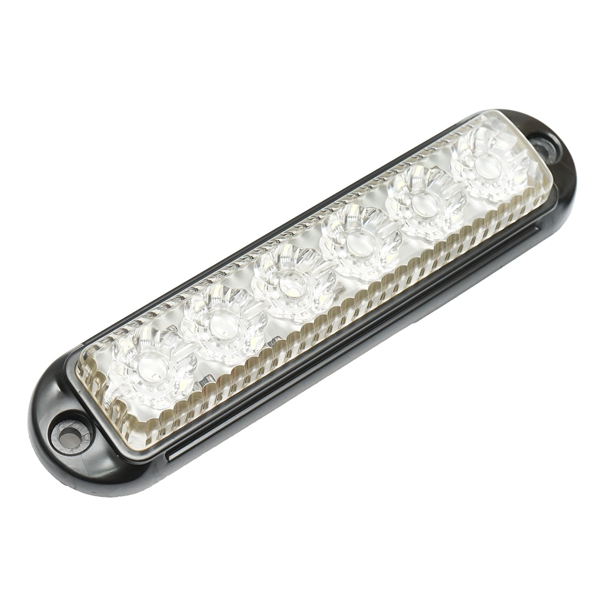 Side marker lamp LED 12-24V, white 155x37mm, black frame Breckner Germany