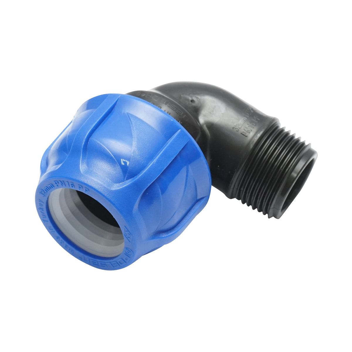 Compression fitting with external thread D32mmx1 toll PN16, for irrigation systems