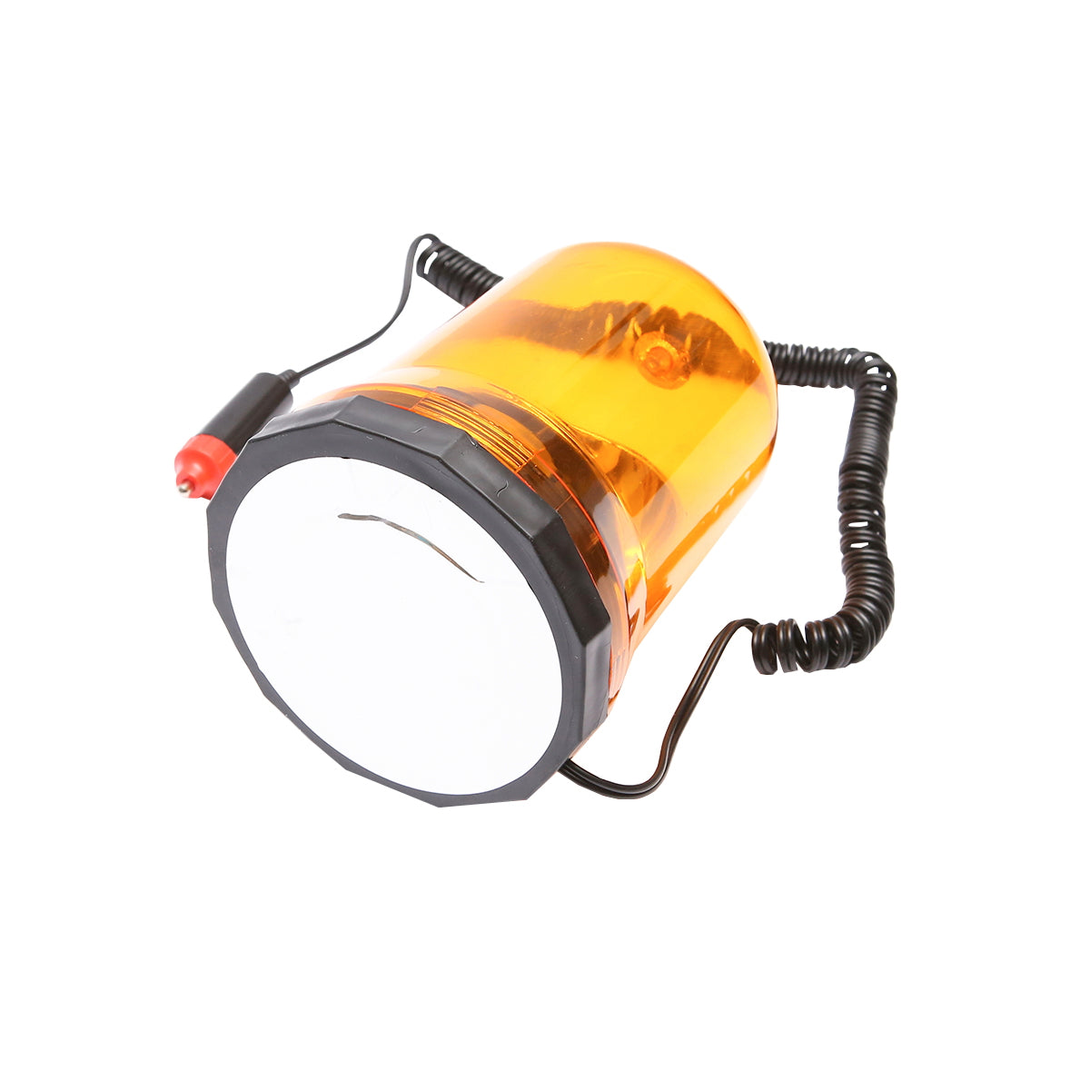 12V yellow beacon with magnetic mount