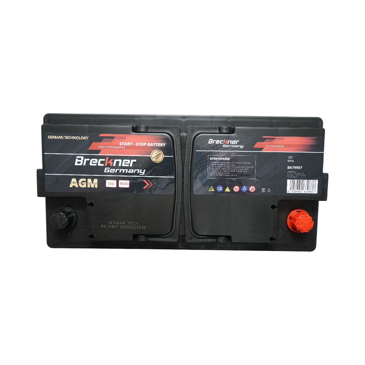 AGM start-stop car battery 12V 95 Ah, 1000A start 350x175x195mm Breckner Germany