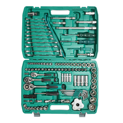 Hexagonal socket wrench set, fixed, torx, hex key with ratchet trainer 121 pieces Breckner Germany