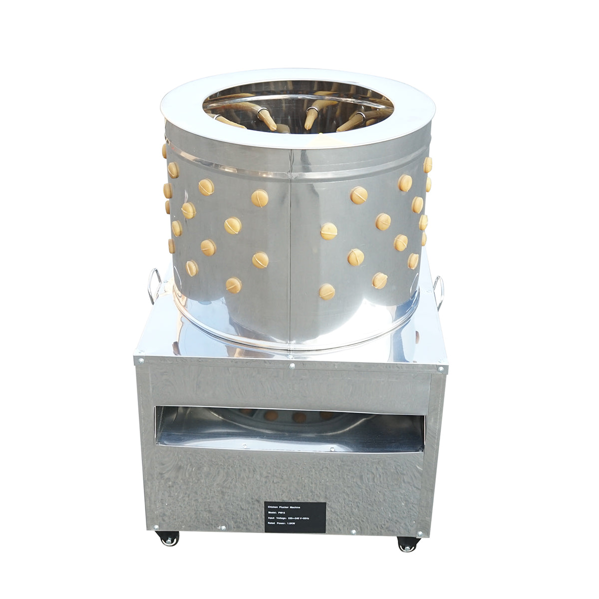 Inox plucker 1500W, 220V max capacity 4 birds, 157 fingers, 180 r/min IP68