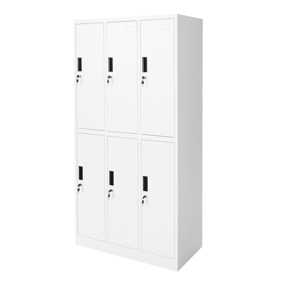 Metal cabinet type locker cushioned 1800x900x450mm 3x2 with 6 secured doors, gray Breckner Germany