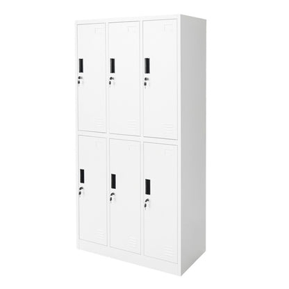 Metal cabinet type locker cushioned 1800x900x450mm 3x2 with 6 secured doors, gray Breckner Germany