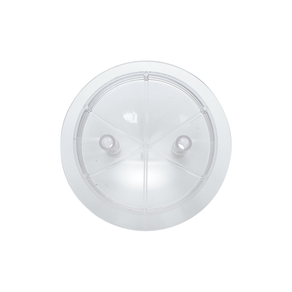 Transparent cap with 2 outlets for 30L container for the Breckner Germany milking machine.