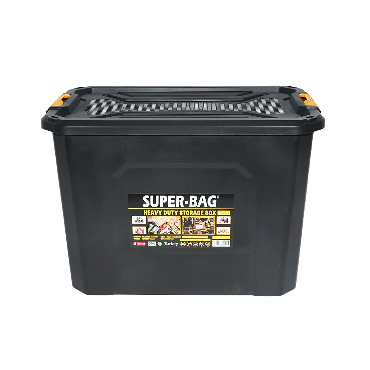 Storage box with lid for heavy loads 60L 580x380x405mm