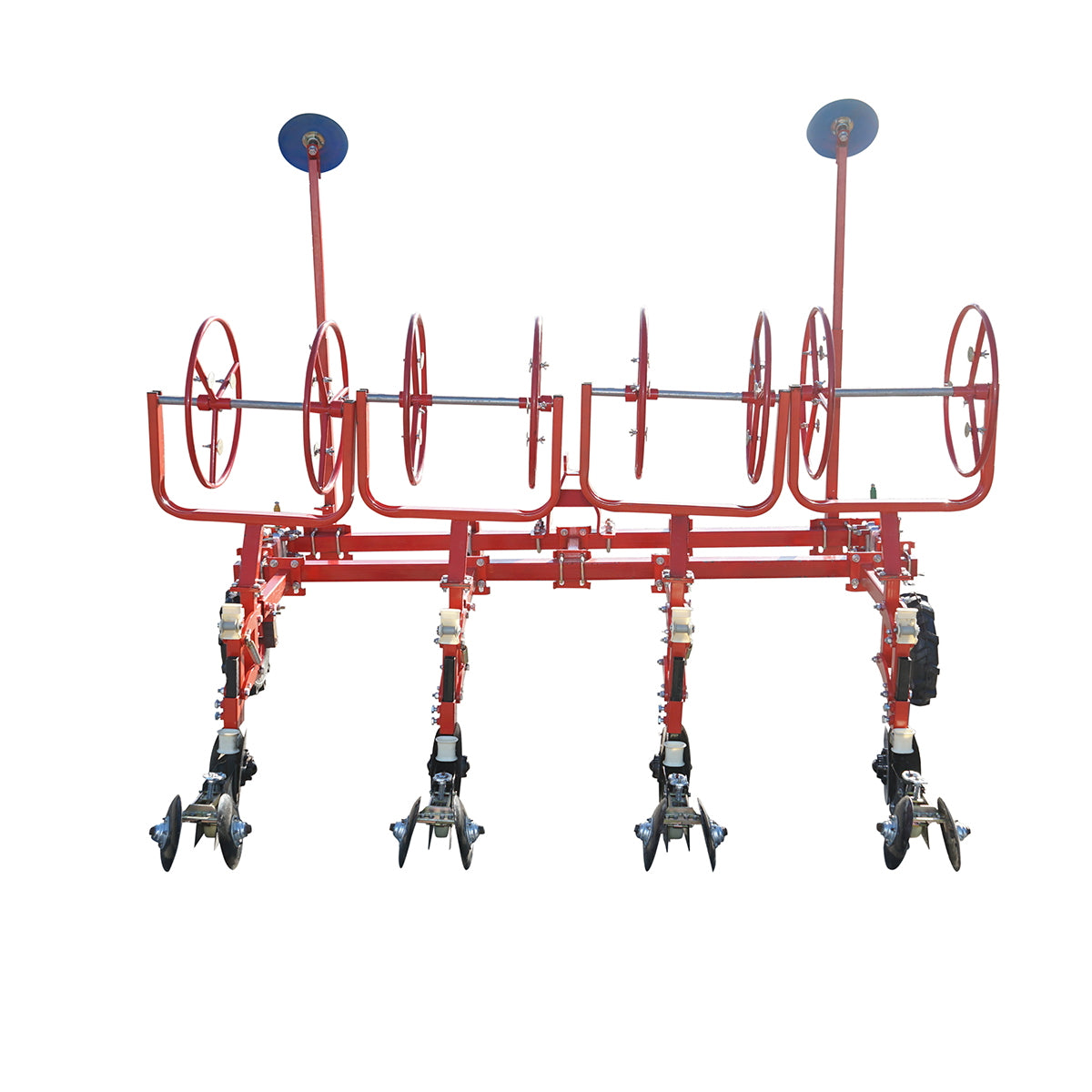 Equipment for tractor to extend drip tape 4 rows