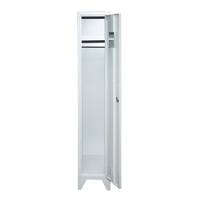 Locker, metal wardrobe with one door and key 1700x300x450mm Breckner Germany