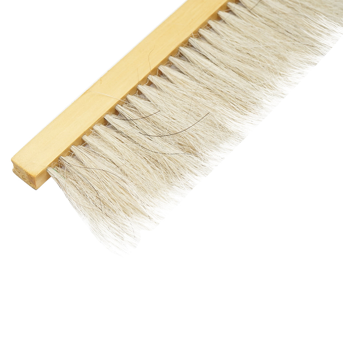 Double row beekeeping brush made of horse tail with a wooden handle