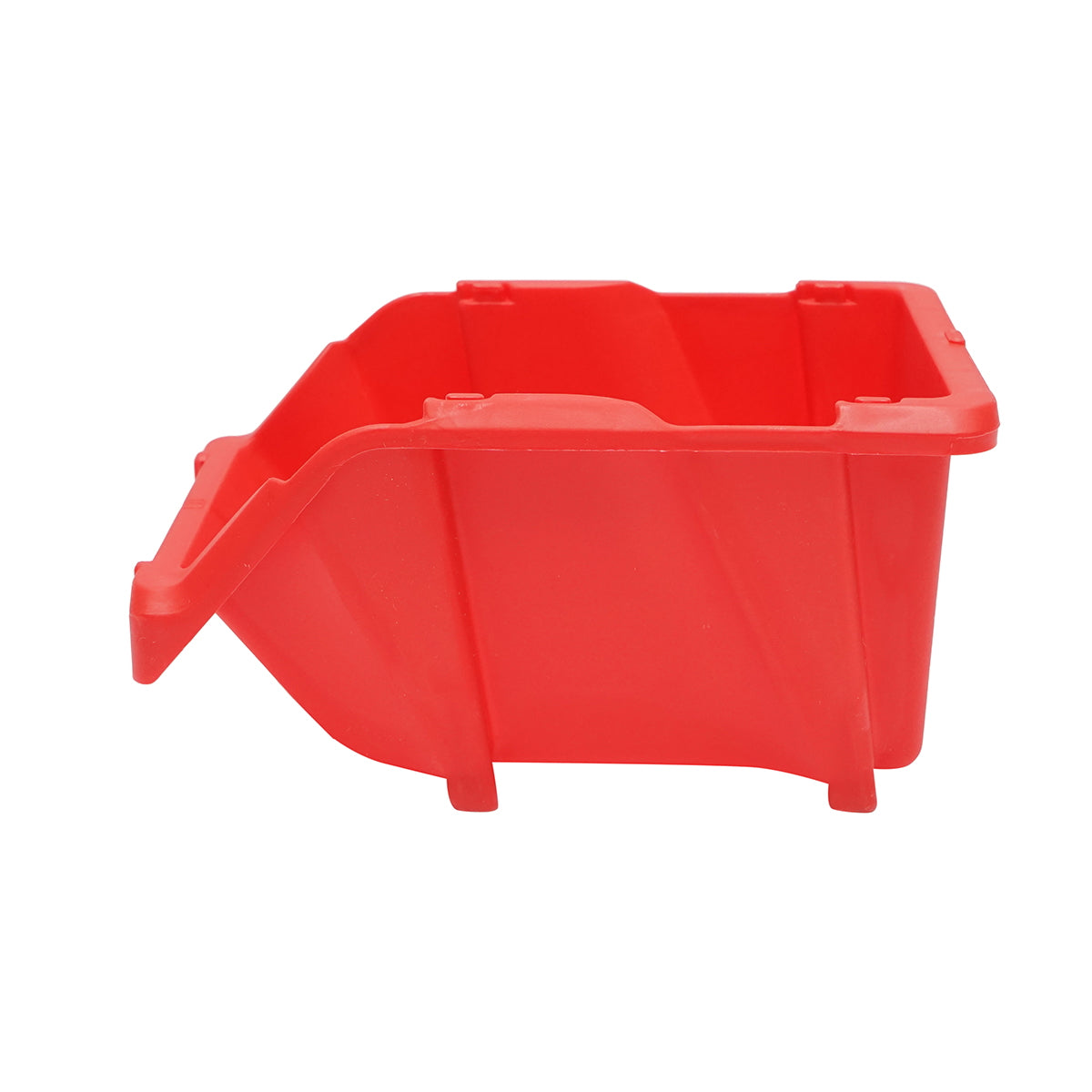 Red plastic storage box 195x125x95mm