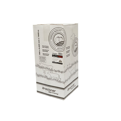 Unwrapped film for bales, White 500mm x 25mic x 1800m with UV protection, Breckner Germany