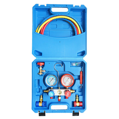 Air conditioning systems checking and charging kit for vehicles R22, R32, R134a, R410a