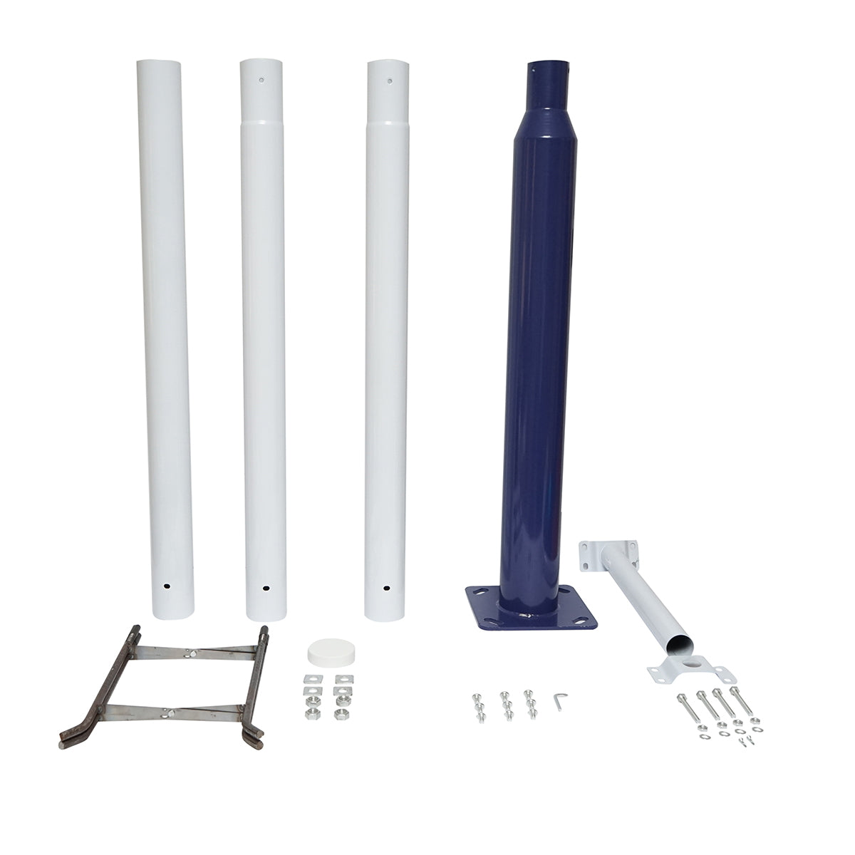 4m illuminated pole made of steel with horizontal arm and concrete mounting flange Breckner Germany