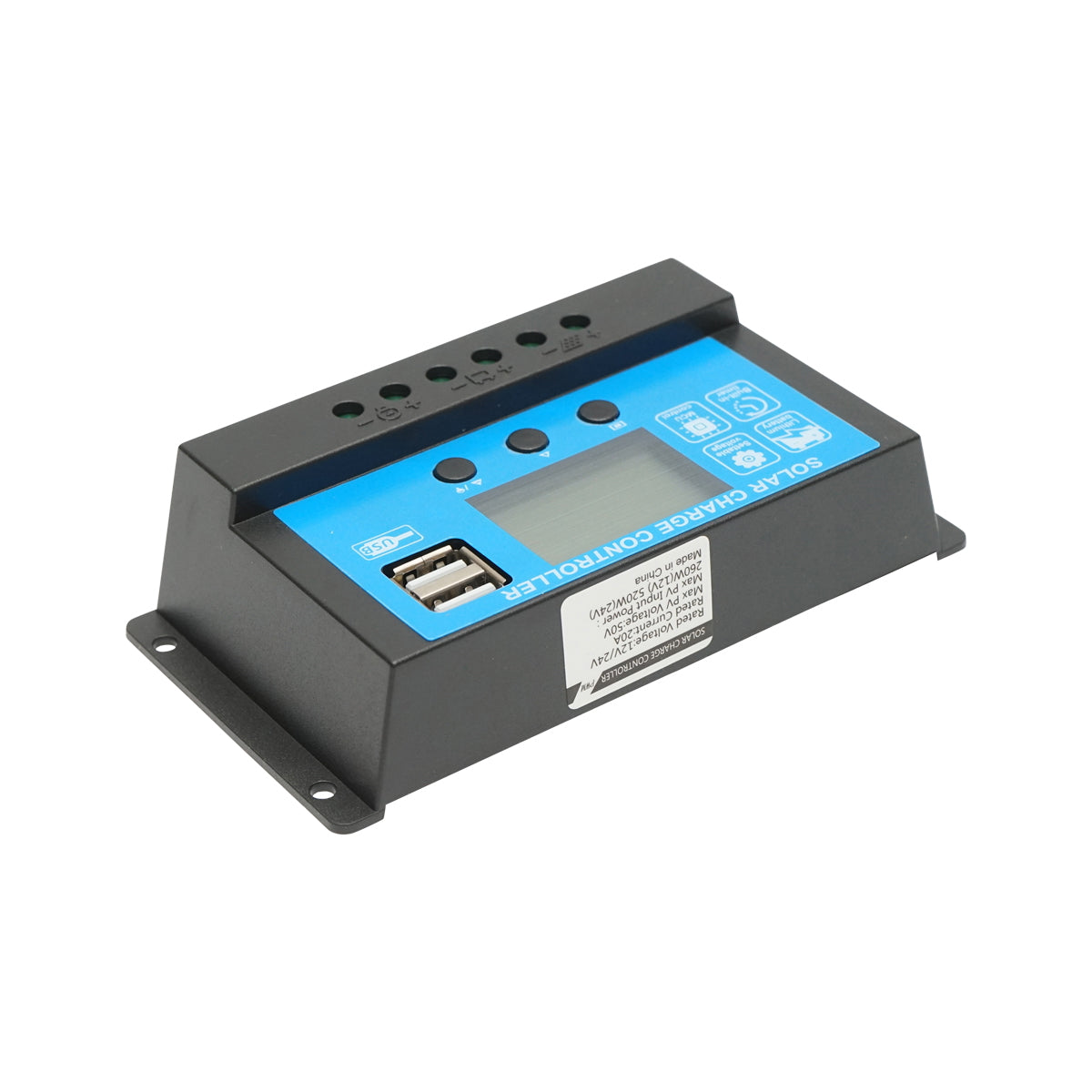 Voltage regulator for solar panel 12/24V, 20A, 2X USB port Breckner Germany