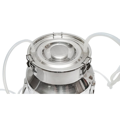 Portable milking machine with 1 unit and 14L stainless steel bucket for goats and sheep