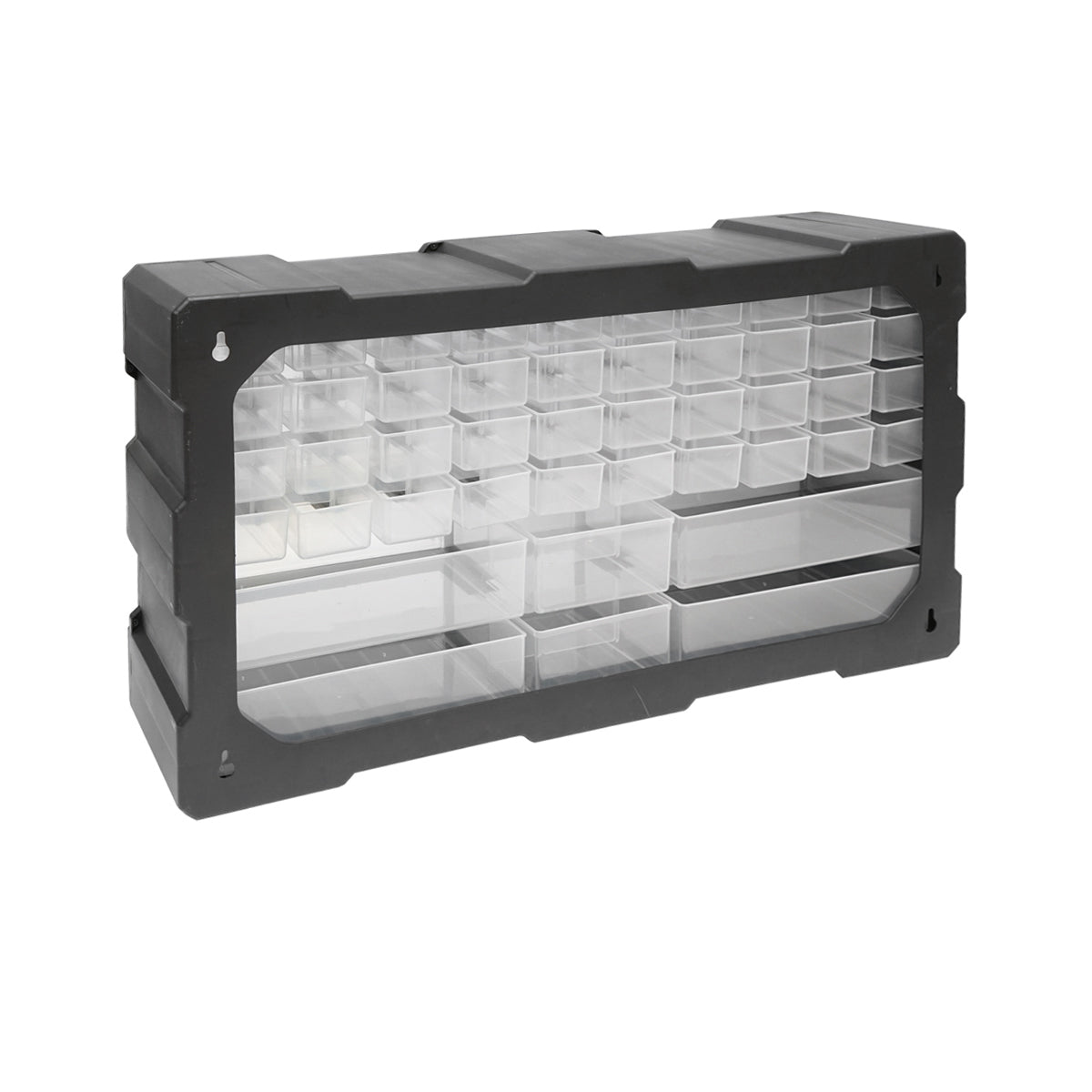 Green modular plastic storage box, 46 drawers 620x157x360mm Breckner Germany