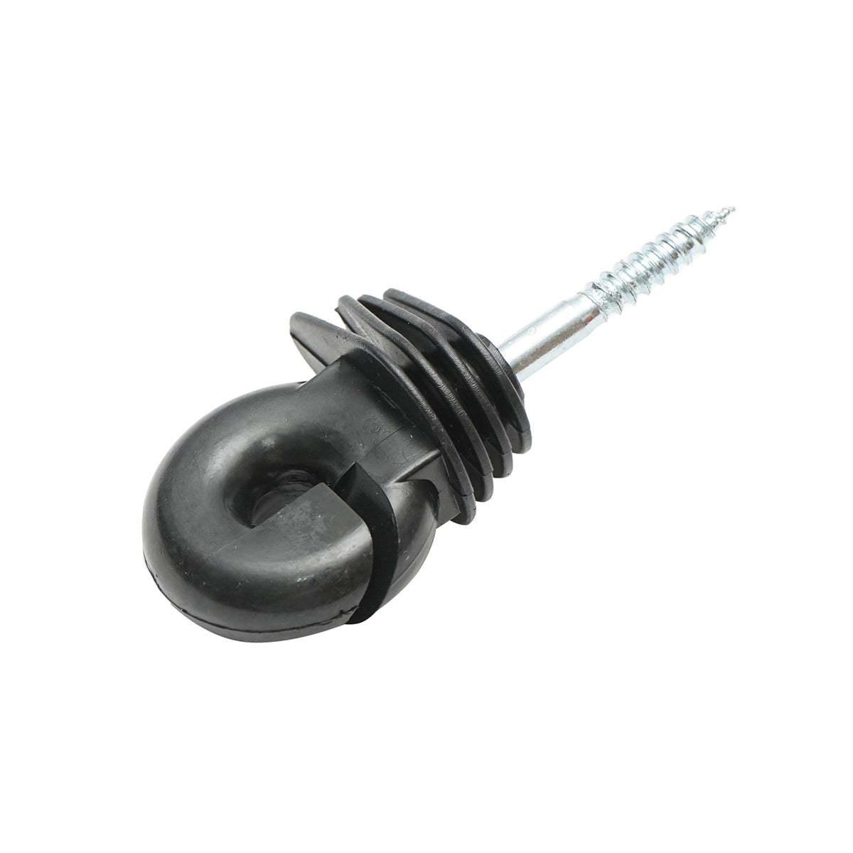 Compact black ring insulator, 5.9mm, 91x40mm, electric fence, Breckner Germany