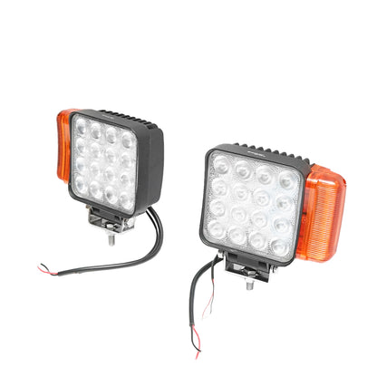 Set of LED headlights with right and left signaling, 16 LEDs, 12-24V, size 139x128x57mm, Breckner Germany