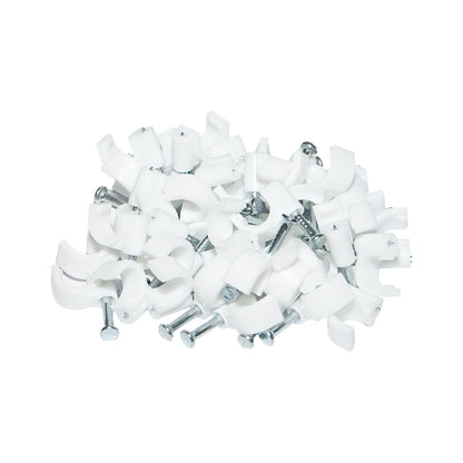 6mm plastic cable clip for fixing cables, 100 pcs