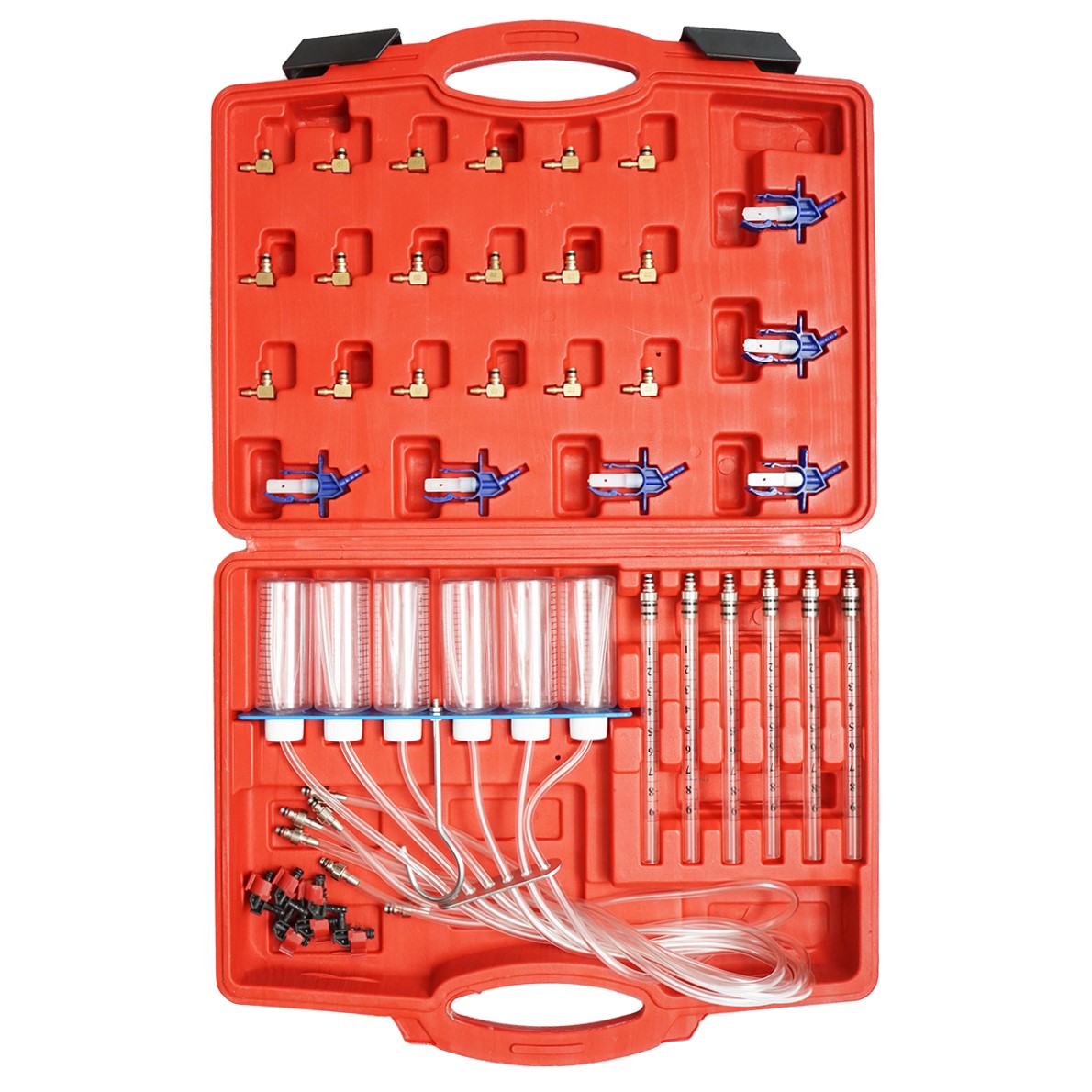 Diagnostic testing kit for common rail injectors Bosch, Denso, Delphi, Siemens and a set of flow meters for diesel engines Breckner Germany