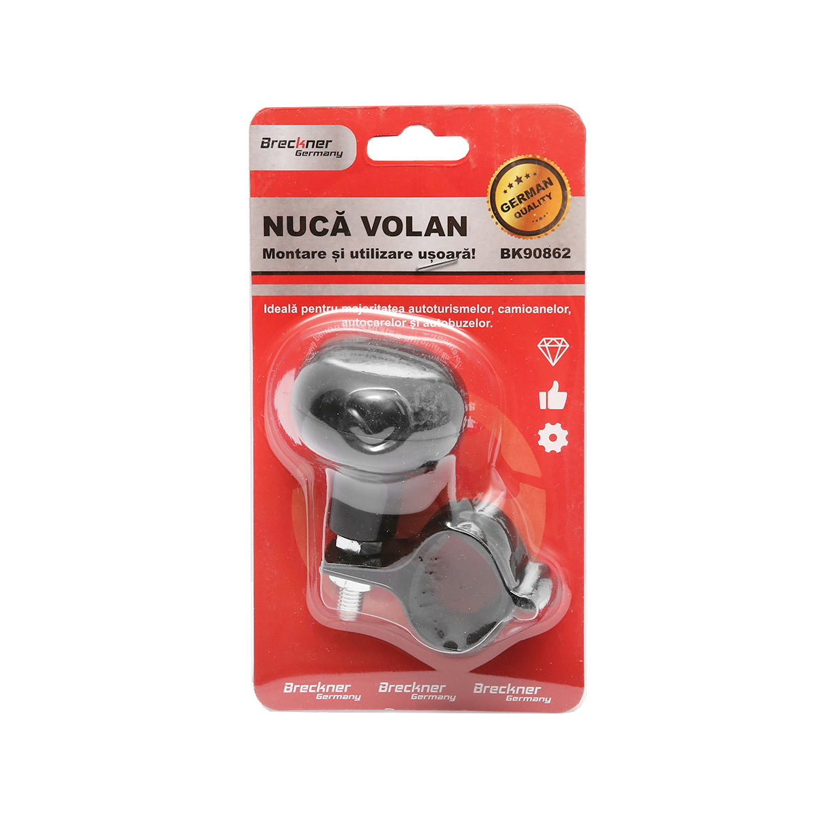 Universal black steering wheel nut Breckner Germany