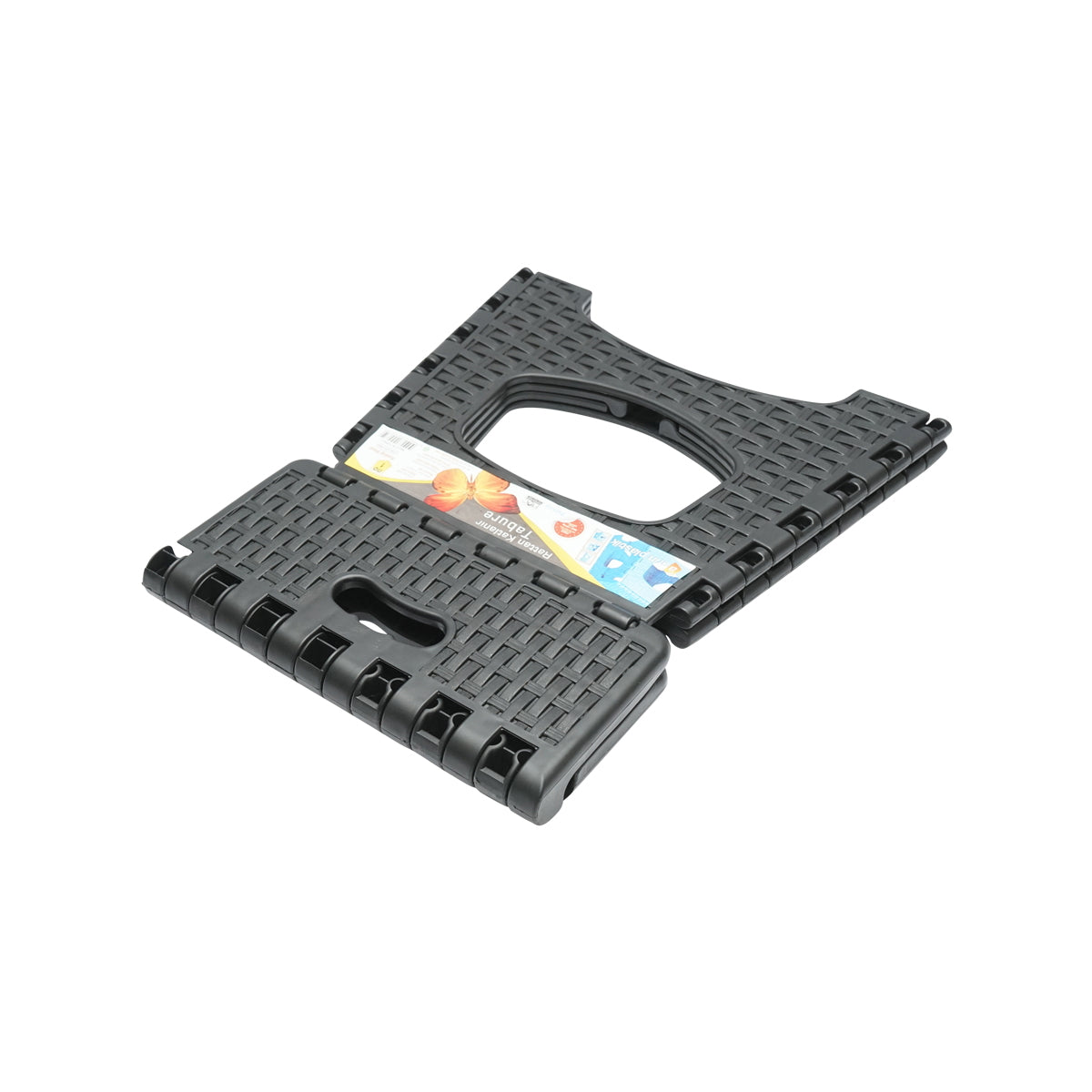 Black folding plastic chair 286X325X270 mm