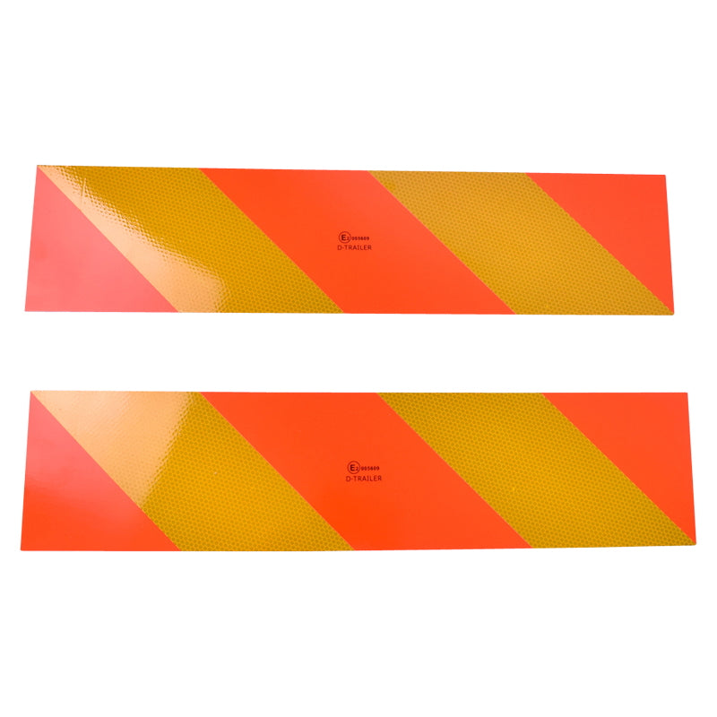 Set striped reflective plate for tractor head