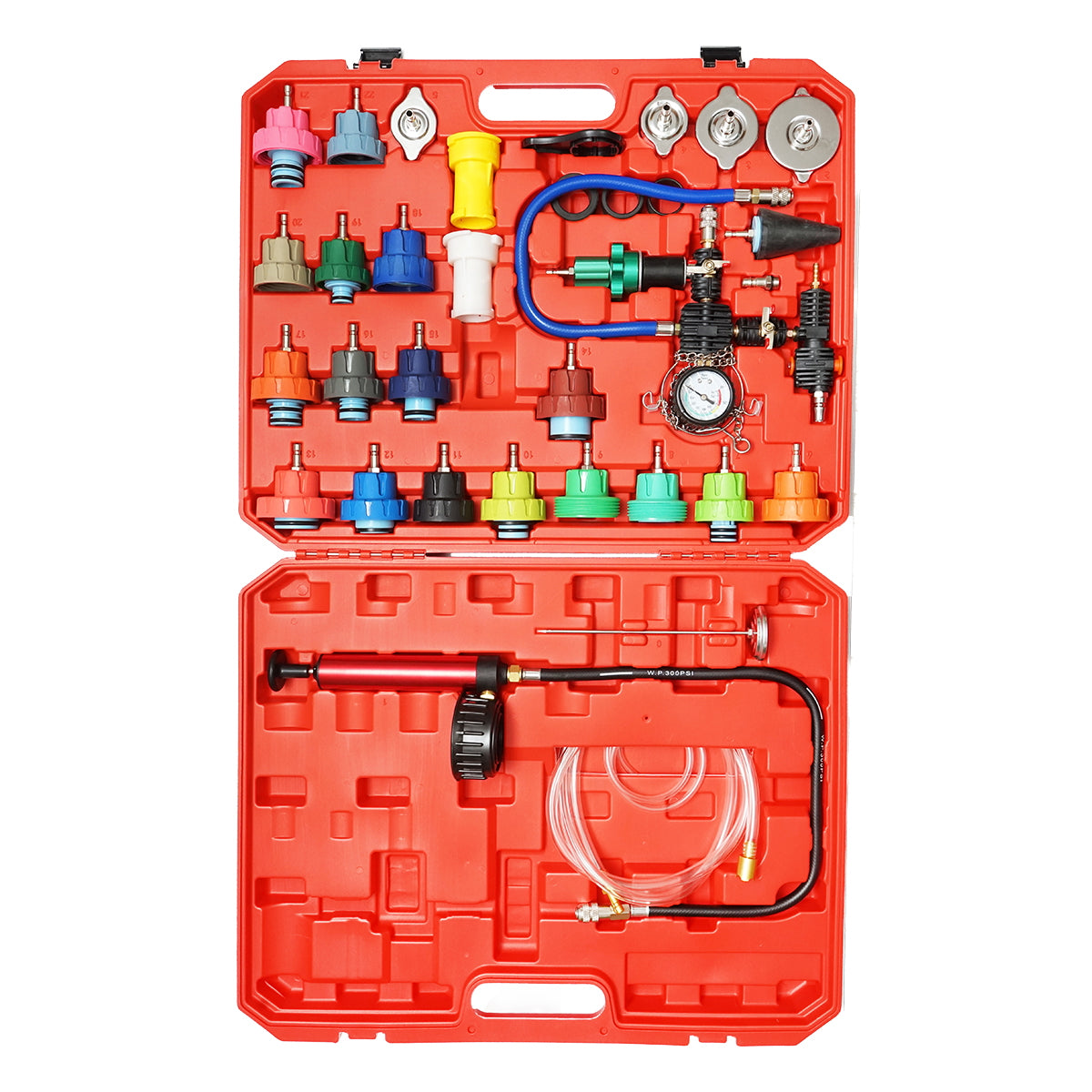 Car cooling system pressure test kit