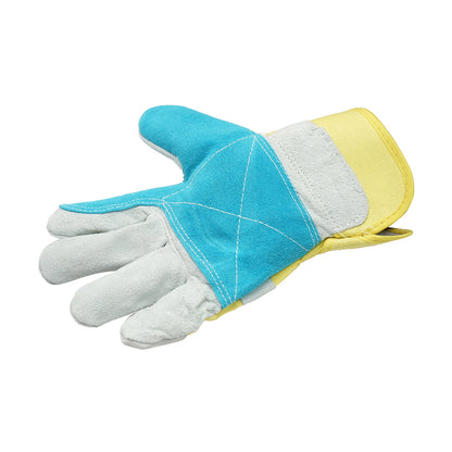Leather-cotton work gloves with reinforcement in the palm and first finger size 10 Breckner Germany