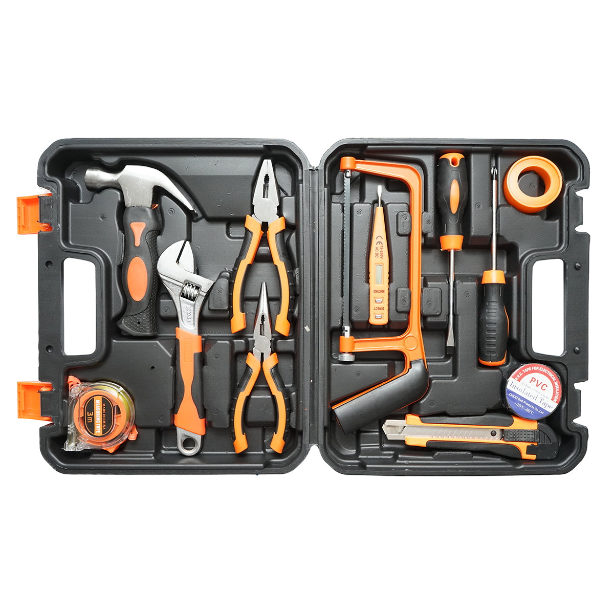 Combined tool and equipment set 12 pieces