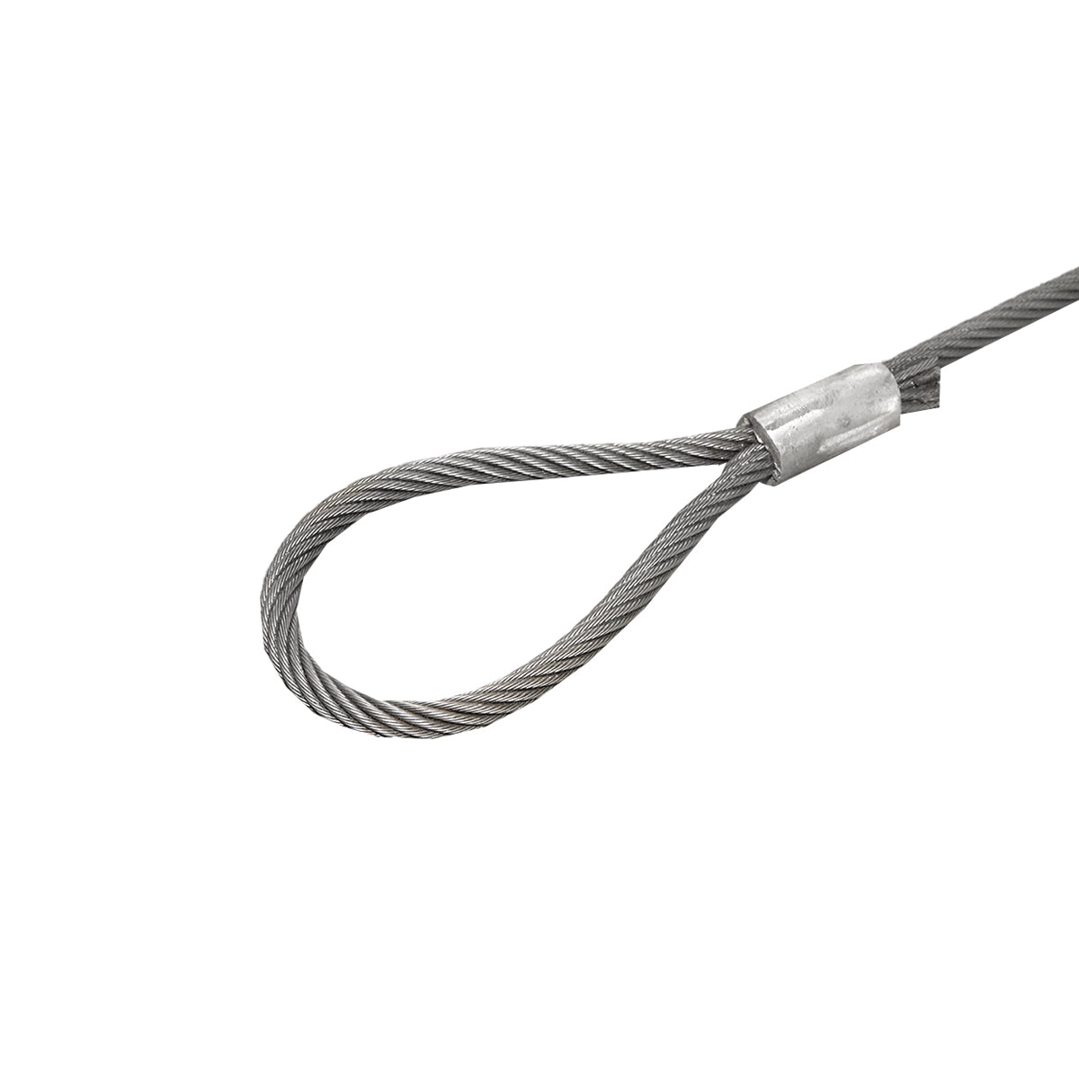 Steel cable/winch rope with a thickness of 18mm and a length of 4m with rings for towing or lifting