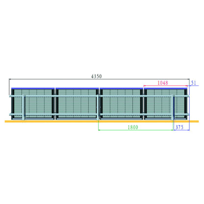 Complete mounting system on concrete for 4 photovoltaic solar panels with a 20-degree angle Breckner Germany