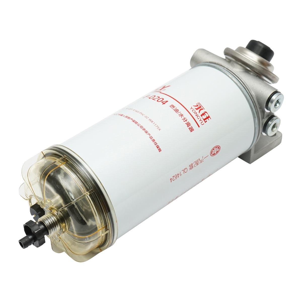 Diesel filter battery with water separator for Iveco, Caterpillar, Deutz, Fiat, Ford, MAN, Volvo, Mercedes-Benz, OEM code 129-0372, 012924O4, 504166113, A0004771702, R120P