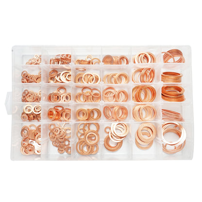 Copper washer set 580 pieces (fi4x8 --- fi30x36)