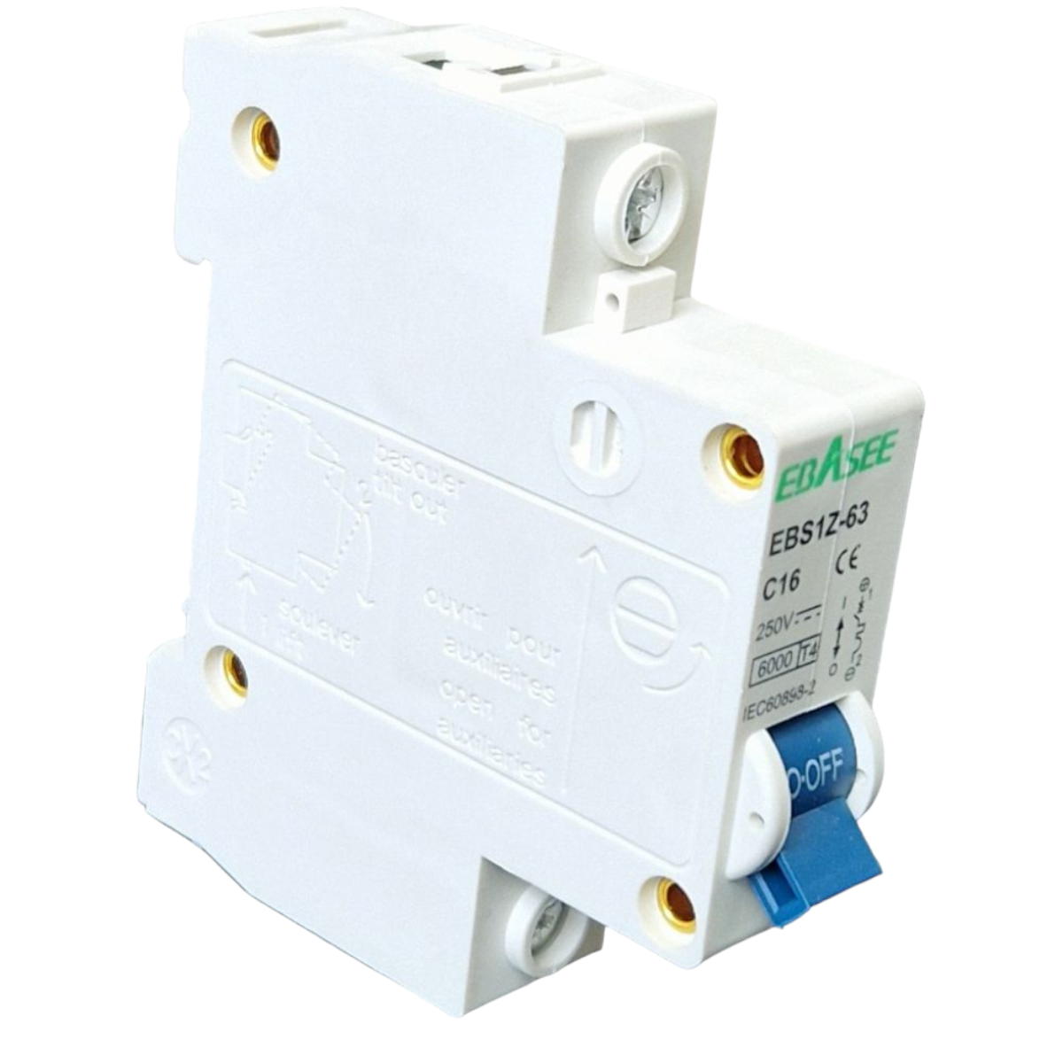 Automatic circuit breaker 1P, 16A 250V, EBS1Z-63, Ebasee