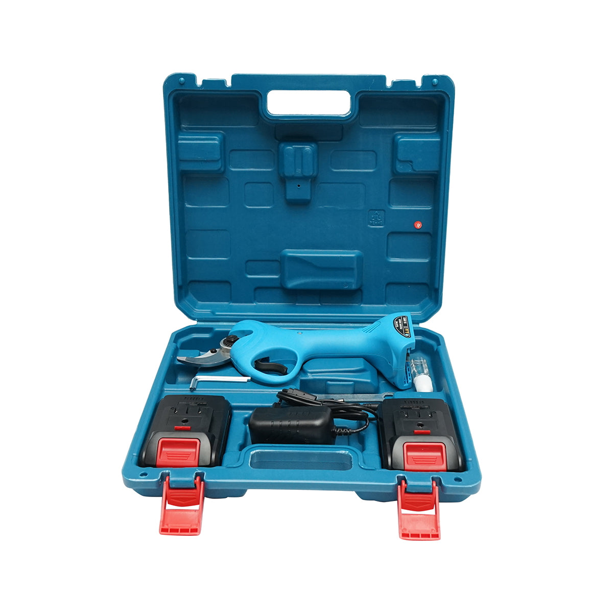 Electric garden shears 970W with 2 Li-ion 21V batteries, diameter 0-30mm