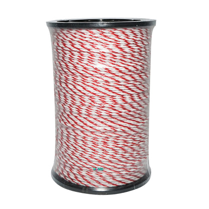 Roll of white-red wire 4mm 6x0.2mm SS, 500m electric fence, resistance 4.5 Ohm Bourget