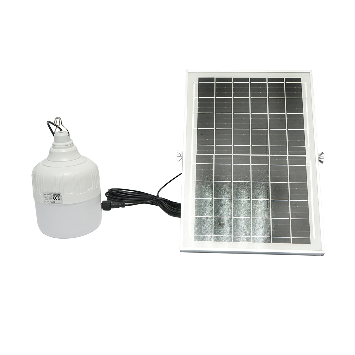 100W LED lamp, 6500K with 8W polycrystalline solar panel and remote control IP20 Breckner Germany