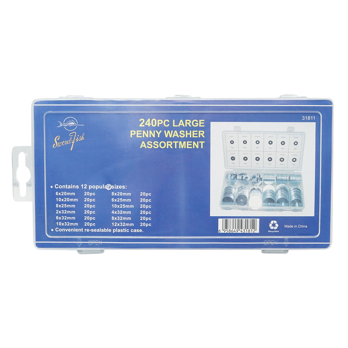 Flat washer set 240 pieces made of steel Breckner Germany