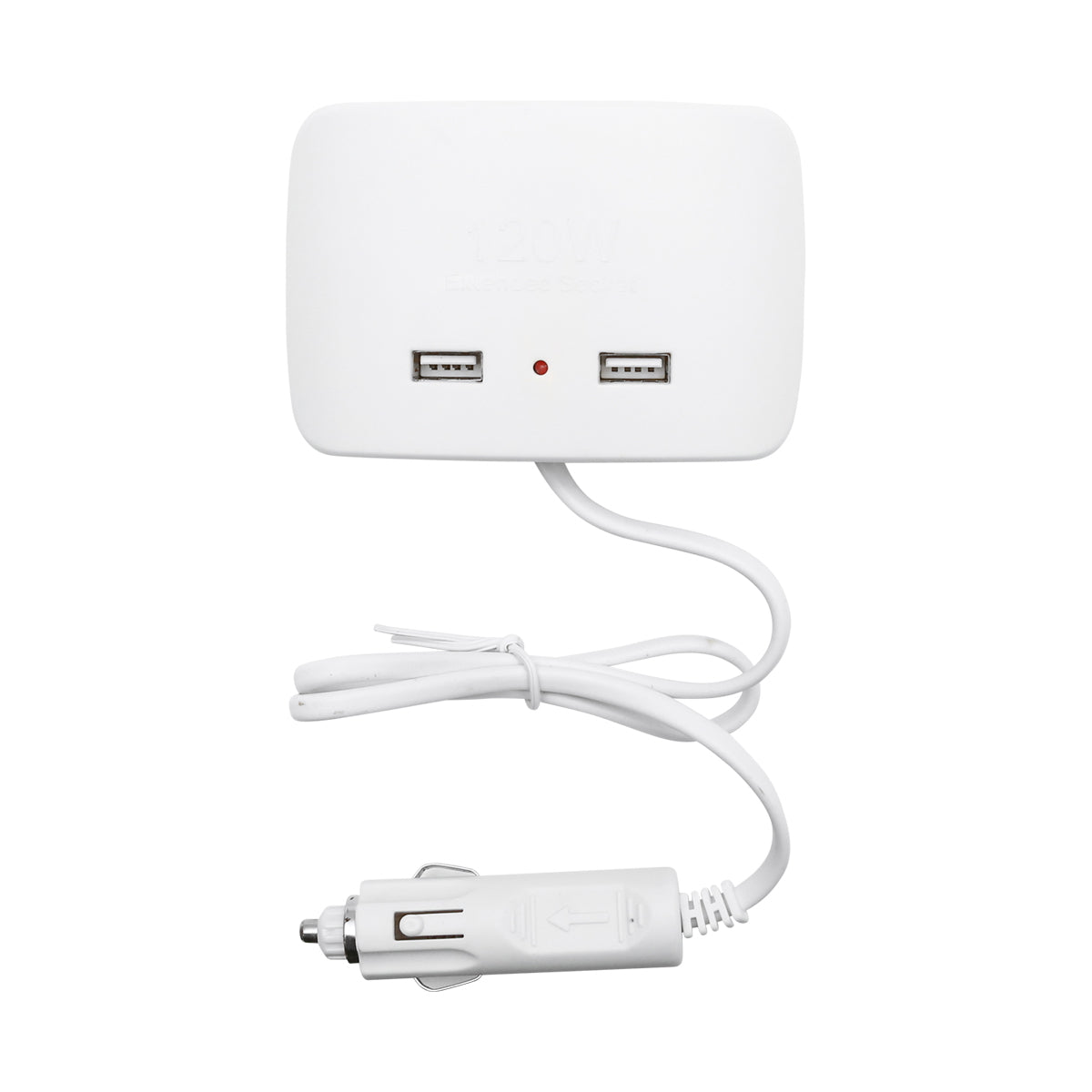 Car triple adapter 12/24V white and 2x USB port 5V/1000mA