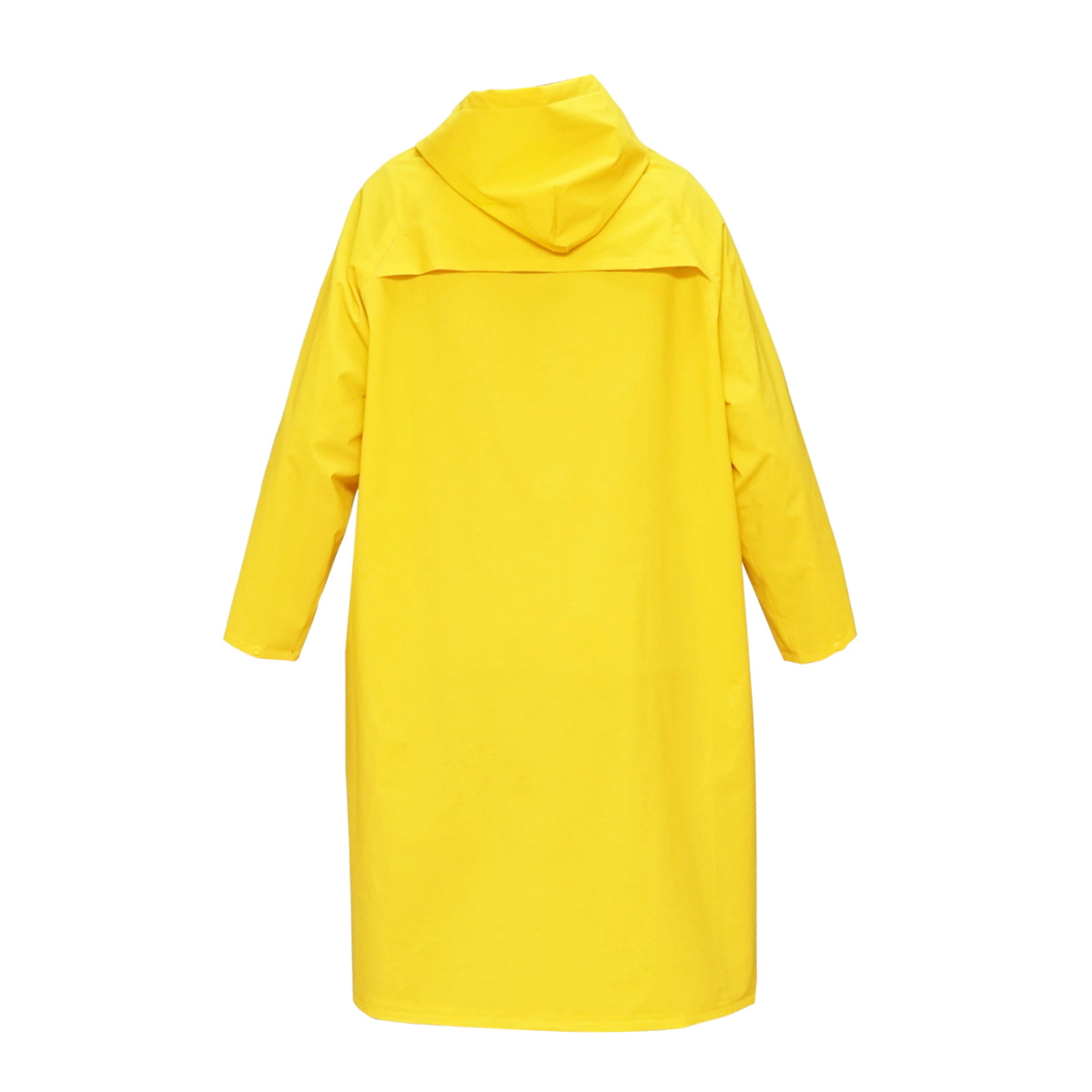 Waterproof XXXL poncho with hood made of polyester and PVC, featuring ventilation slots, 2 pockets, and a yellow zipper by Breckner Germany.