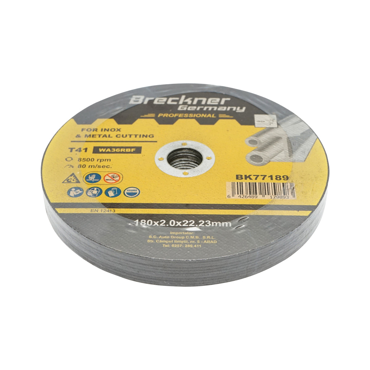 Flex disc for cutting and polishing stainless steel T41 180x2.0x22mm Breckner Germany