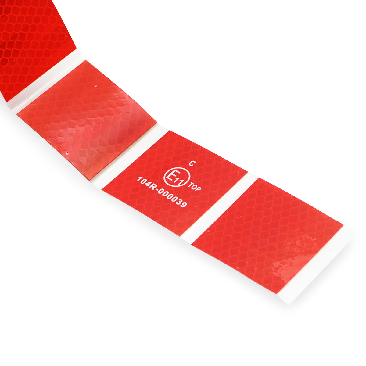 Red interrupted reflective tape for tarpaulin - 38m
